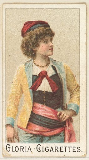 From the series "Sports Girls" (C190), issued by the American Cigarette Company, Ltd., Montreal, to promote Gloria Cigarettes