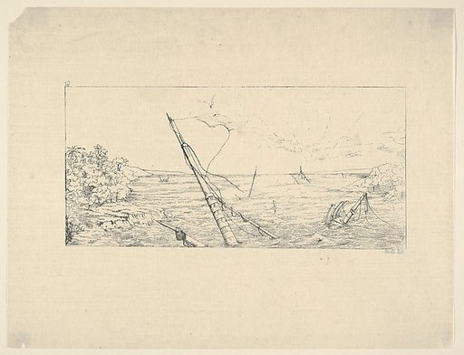 Stone Blockade off Charleston, South Carolina (from Confederate War Etchings)