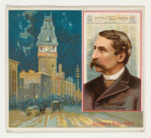 William E. Quinby, Detroit Free Press, from the American Editors series (N35) for Allen & Ginter Cigarettes
