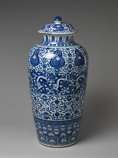 Jar with Dragons and Floral Designs