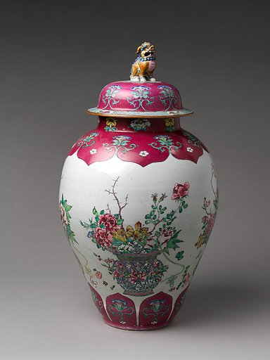 Jar with Basket of Auspicious Flowers