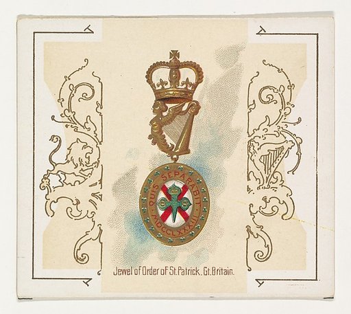 Jewel of Order of Saint Patrick, Great Britain, from the World's Decorations series (N44) for Allen & Ginter Cigarettes