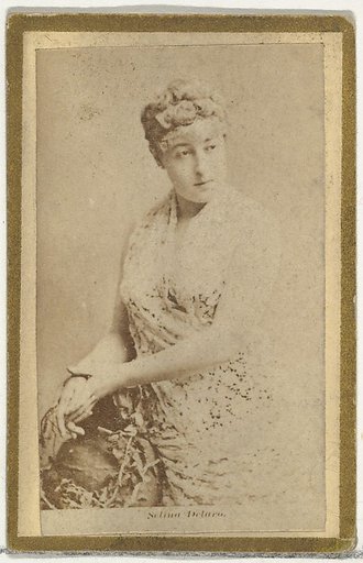Selina Delaro, from the Actresses and Celebrities series (N60, Type 2) promoting Little Beauties Cigarettes for Allen & Ginter brand tobacco products
