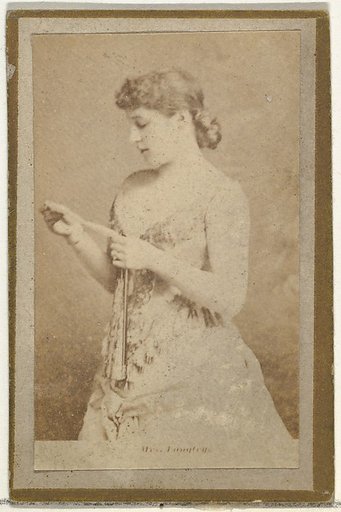Mrs. Langtry, from the Actresses and Celebrities series (N60, Type 2) promoting Little Beauties Cigarettes for Allen & Ginter brand tobacco products