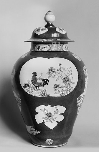 Jar with Rooster and Flowers