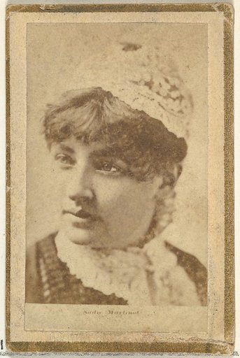 Sadie Martinot, from the Actresses and Celebrities series (N60, Type 2) promoting Little Beauties Cigarettes for Allen & Ginter brand tobacco products