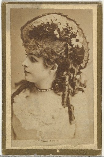 Nina Vartan, from the Actresses and Celebrities series (N60, Type 2) promoting Little Beauties Cigarettes for Allen & Ginter brand tobacco products