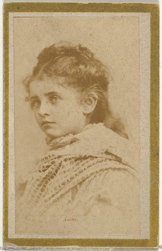 Anita, from the Actresses and Celebrities series (N60, Type 2) promoting Little Beauties Cigarettes for Allen & Ginter brand tobacco products