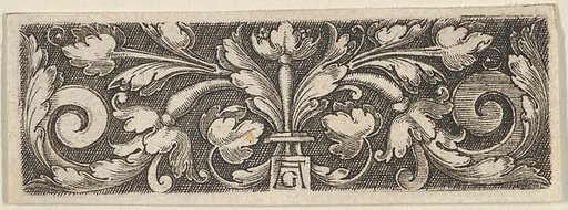 Horizontal Panel with Two Tendrils Sprouting from the Center, Ending in Volutes