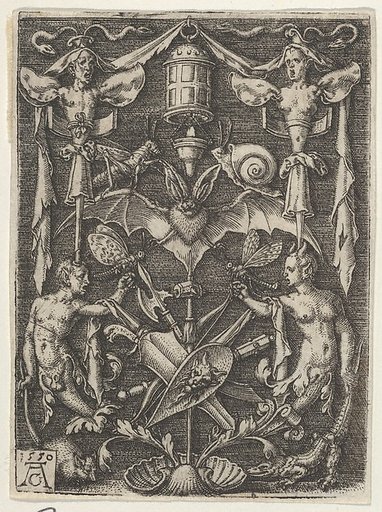 Ornamental Design with a Bat in the Center
