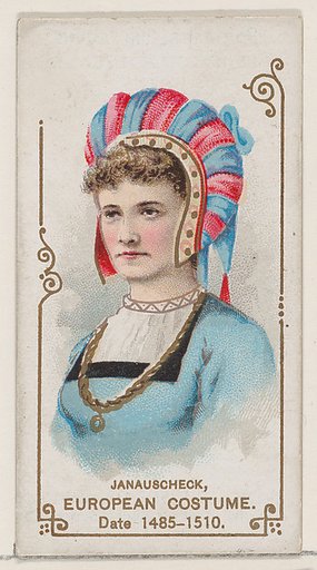 Janauscheck in European Costume from 1485-1510, from the set Actors and Actresses, First Series (N70) for Duke brand cigarettes