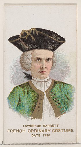 Lawrence Barrett in French Ordinary Costume of 1730, from the set Actors and Actresses, First Series (N70) for Duke brand cigarettes