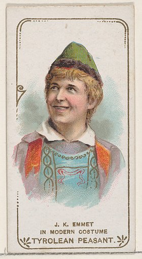 J. K. Emmet in the Modern Costume of a Tyrolean Peasant, from the set Actors and Actresses, First Series (N70) for Duke brand cigarettes