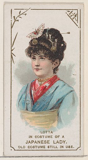 Lotta in the Costume of a Japanese Lady, from the set Actors and Actresses, First Series (N70) for Duke brand cigarettes