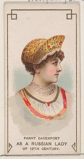 Fanny Davenport as a Russian Lady of the 12th Century, from the set Actors and Actresses, First Series (N70) for Duke brand cigarettes