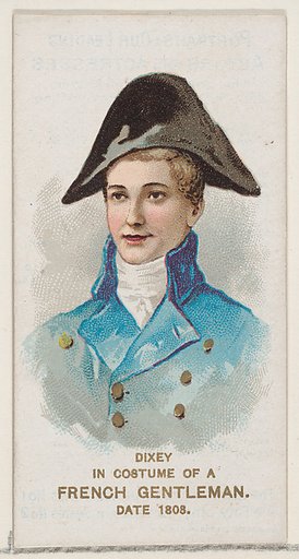 Dixey in the Costume of a French Gentleman of 1808, from the set Actors and Actresses, First Series (N70) for Duke brand cigarettes