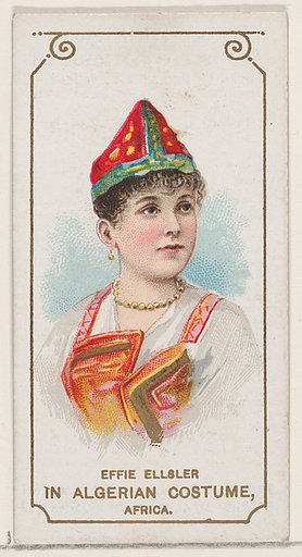 Effie Ellsler in Algerian Costume of Africa, from the set Actors and Actresses, First Series (N70) for Duke brand cigarettes