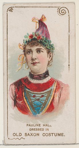 Pauline Hall Dressed in Old Saxon Costume, from the set Actors and Actresses, First Series (N70) for Duke brand cigarettes