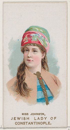 Miss Johnson Dressed as Jewish Lady of Constantinople, from the set Actors and Actresses, Second Series (N71) for Duke brand cigarettes