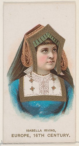 Isabella Irving Dressed in European Costume of the 16th Century, from the set Actors and Actresses, Second Series (N71) for Duke brand cigarettes