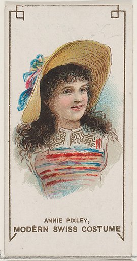 Annie Pixley Dressed in Modern Swiss Costume, from the set Actors and Actresses, Second Series (N71) for Duke brand cigarettes