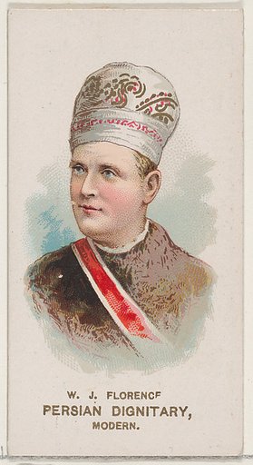 W.J. Florence Dressed as Modern Persian Dignitary, from the set Actors and Actresses, Second Series (N71) for Duke brand cigarettes