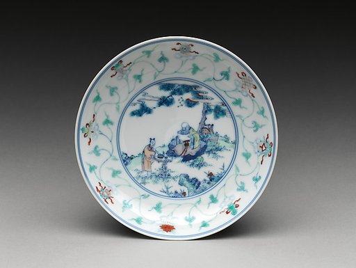 Dish with God of Longevity (Shoulao) and the Eight Immortals