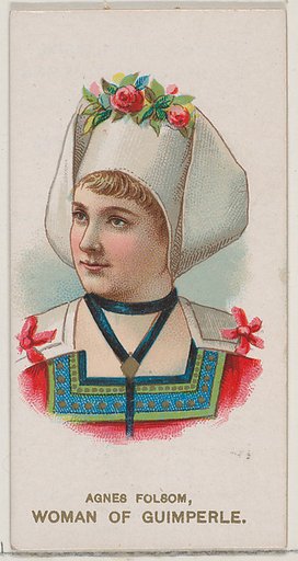 Agnes Folsom as a Woman of Guimperle, from the set Actors and Actresses, Second Series (N71) for Duke brand cigarettes
