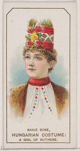 Annie Robe in Hungarian Costume of a Girl of Ruthere, from the set Actors and Actresses, Second Series (N71) for Duke brand cigarettes