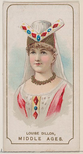 Louise Dillon in Costume of the Middle Ages, from the set Actors and Actresses, Second Series (N71) for Duke brand cigarettes