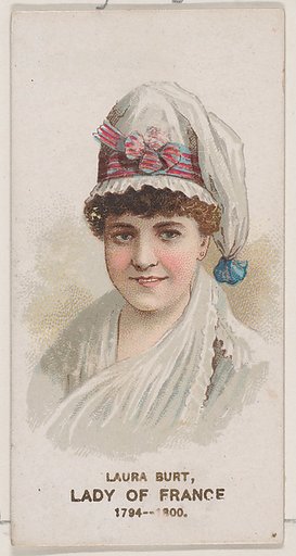 Laura Burt as a Lady of France of 1794-1800, from the set Actors and Actresses, Second Series (N71) for Duke brand cigarettes