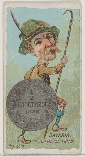 Bavaria, 1/2 Gulden, from the series Coins of All Nations (N72, variation 2) for Duke brand cigarettes