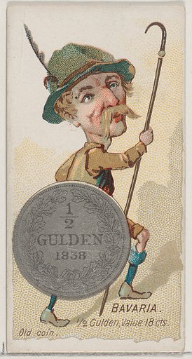Bavaria, 1/2 Gulden, from the series Coins of All Nations (N72, variation 1) for Duke brand cigarettes