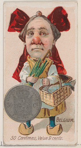 Caricatured Belgian, 50 Centimes, from the series Coins of All Nations (N72, variation 2) for Duke brand cigarettes
