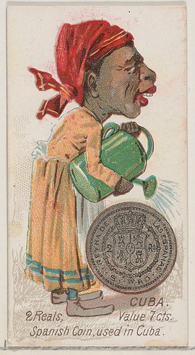Caricatured Cuban, 2 Reals, from the series Coins of All Nations (N72, variation 1) for Duke brand cigarettes
