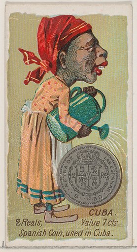 Caricatured Cuban, 2 Reals, from the series Coins of All Nations (N72, variation 2) for Duke brand cigarettes