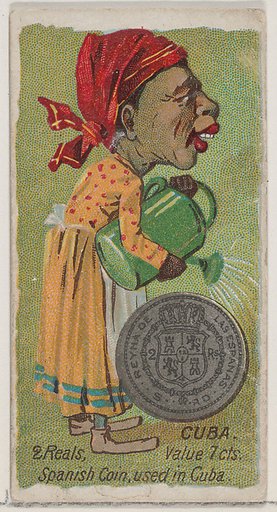 Caricatured Cuban, 2 Reals, from the series Coins of All Nations (N72, variation 2) for Duke brand cigarettes