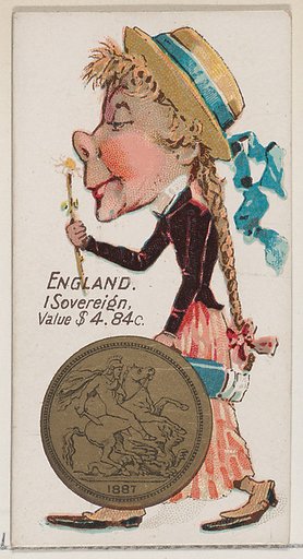 England, 1 Sovereign, from the series Coins of All Nations (N72, variation 1) for Duke brand cigarettes