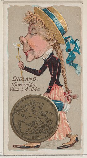 England, 1 Sovereign, from the series Coins of All Nations (N72, variation 2) for Duke brand cigarettes