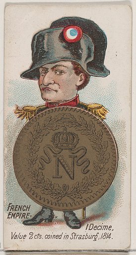 French Empire, 1 Decime, from the series Coins of All Nations (N72, variation 1) for Duke brand cigarettes