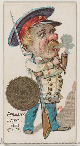Germany, 5 Mark, from the series Coins of All Nations (N72, variation 1) for Duke brand cigarettes