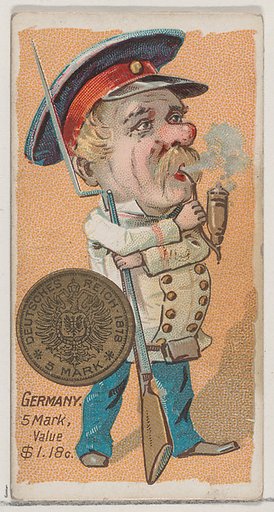 Germany, 5 Mark, from the series Coins of All Nations (N72, variation 2) for Duke brand cigarettes