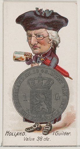 Holland, 1 Guilder, from the series Coins of All Nations (N72, variation 1) for Duke brand cigarettes