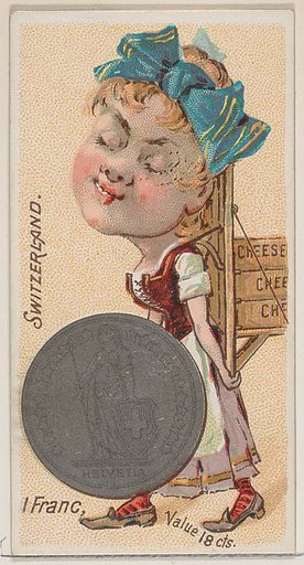 Switzerland, 1 Franc, from the series Coins of All Nations (N72, variation 2) for Duke brand cigarettes