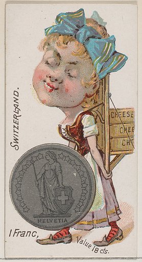 Switzerland, 1 Franc, from the series Coins of All Nations (N72, variation 1) for Duke brand cigarettes
