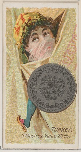 Turkey, 5 Piastres, from the series Coins of All Nations (N72, variation 2) for Duke brand cigarettes