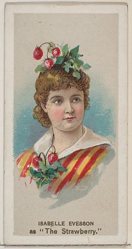 Isabelle Evesson as "The Strawberry," from the series Fancy Dress Ball Costumes (N73) for Duke brand cigarettes