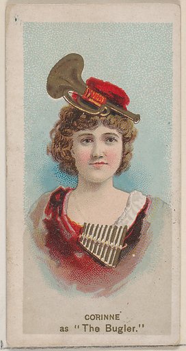Corinne as "The Bugler," from the series Fancy Dress Ball Costumes (N73) for Duke brand cigarettes