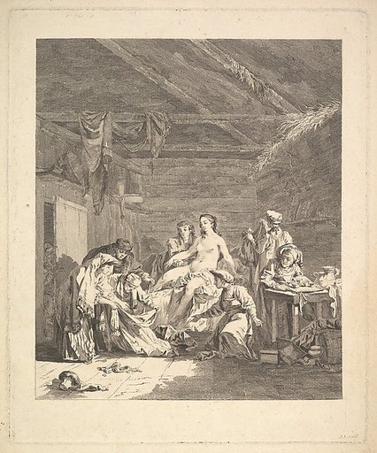 Vignette of the first volume, page 165: Usage des Russes après le Mariage et avant la Noce, from Voyage en Sibérie fait par ordre du Roi en 1761 [...], Paris, 1768 by Chappe d'Auteroche