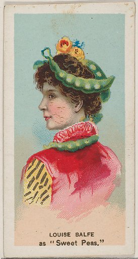 Louise Balfe as "Sweet Peas," from the series Fancy Dress Ball Costumes (N73) for Duke brand cigarettes